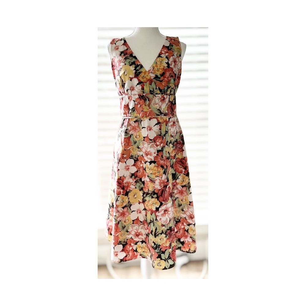 Ann Taylor Multicolor Floral Midi Dress